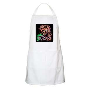    Apron White Live Love and Party (80s Decor) 