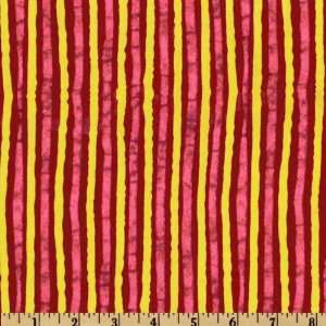   Landscapes Stripe Red/Yellow Fabric By The Yard Arts, Crafts & Sewing