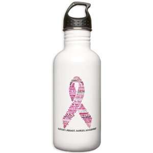   Water Bottle 1.0L Cancer Pink Ribbon Support Breast Cancer Awareness