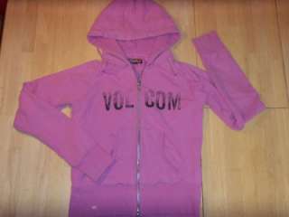 Juniors VOLCOM Stone Skate Pink Purple ZIP UP HOODIE Sweatshirt SMALL 