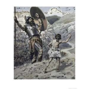  David Slings the Stone Giclee Poster Print by James Tissot 