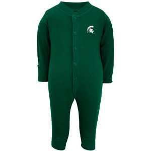   Green Embroidered Logo Footed Sleeper (3 6 Months)