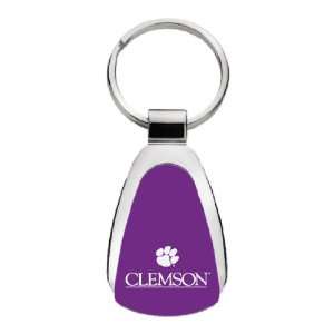 Clemson University   Teardrop Keychain   Purple