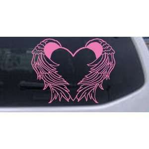 Pink 20in X 26.0in    Heart With Wings Car Window Wall Laptop Decal 
