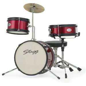  Stagg Junior 3 Piece 12 Drum Set w/Hardware  Red Musical 