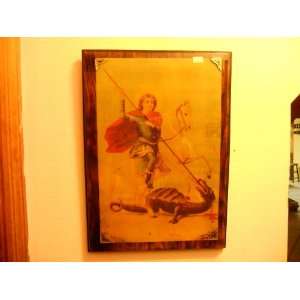 St. George Picture in Wood 
