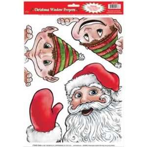  Santa and Elves Peepers Window Clings