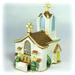  Christian Church with Steeple Figurine Gift Box Set with 