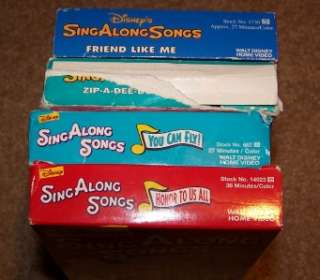 Sing Along Songs 4 VHS Honor To Us All , Zip A Dee Doo Dah Tested 