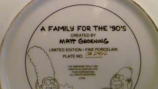 Limited Edition Simpsons Collector Plate Matt Groening  