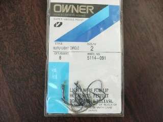 Brand New Owner Mutu Lite Circle Hooks 5114 091 Size 2, Qty. 8  