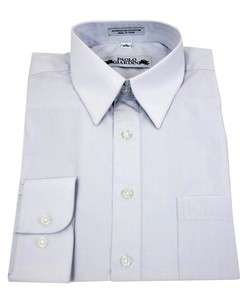 Men’s Solid Silver Gray Dress Shirts Paolo Giardini Regular Fit 