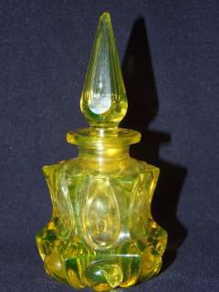 Victorian Vaseline Glass Perfume Bottle  