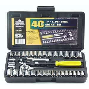   40 Piece 1/4 Inch and 3/8 Inch Drive Socket Set