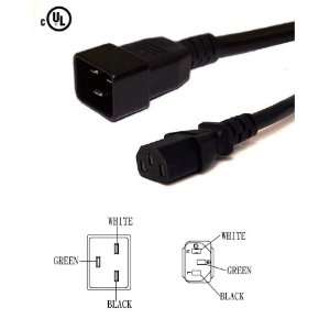   C13 Power Cord, 12 Foot   15A, 250V, 14/3 SJT Wire