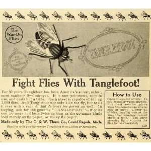  1914 Ad O. & W. Thum Tanglefoot Fly Catchers Sticky Paper 