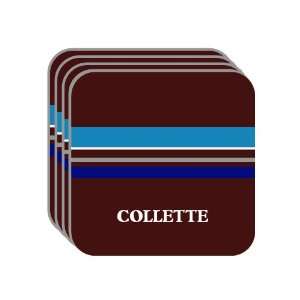 Personal Name Gift   COLLETTE Set of 4 Mini Mousepad Coasters (blue 