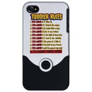  iPhone 4 or 4S Slider Case Silver Toddler Rules 