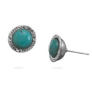   Silver Oxidized Turquoise Stud Earrings West Coast Jewelry Jewelry