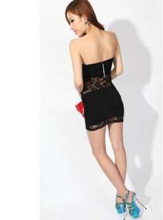 SEXY OFF SHOULDER BACKLESS LACE SPLICE MINI DRESS 1912  