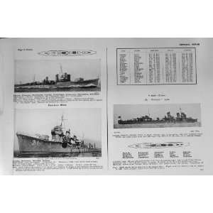  1953 54 Ships Asagiri Sigure Ariake Uduki Ikaduti Japan 