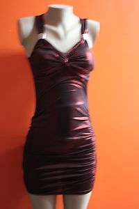 New fashion clubwear casual sleeveless mini red mettalic dress size s 