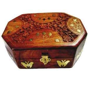  An Intricately Carved Jewelry Box Handmade With Indian Rosewood 