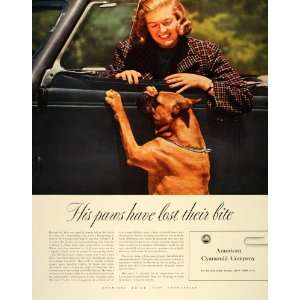  1940 Ad American Cyanamid Company Car Finish Dog Paws 