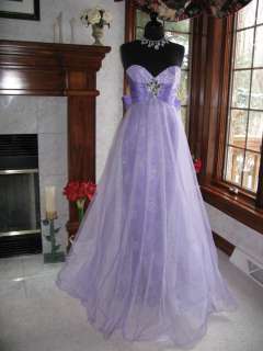 Sherri Hill 2406 Lilac Silver Pageant Prom Gown Dress 8  