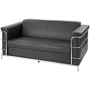  Compel Zia Black Leather Lounge Sofa