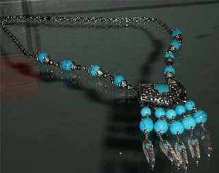 NeW TIBET STYLE TIBETAN SILVER AND TURQUOISE NECKLACE✿  