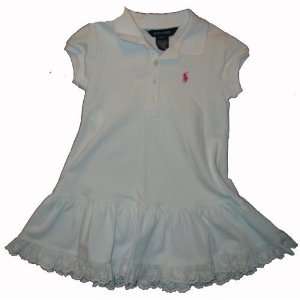  Ralph Lauren Infant Girls Dress White w/ Pink Pony Size 4T Baby