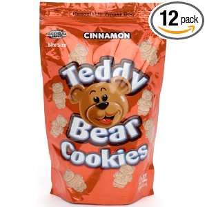 Global Brands Teddy Bear Cookies, Cinnamon, 12 Ounce (Pack of 12 