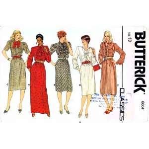  Butterick 6004 Sewing Pattern Shirtwaist Dress Size 10 