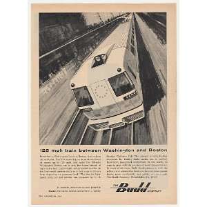   Budd Co Washington Boston High Speed Train Print Ad