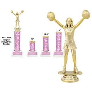   TWISTER COL/LILAC (PINK) BRASS PLATE 11.5 Custom Cheer TWISTER TROPHY