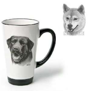  Porcelain Funnel Cup with Shiba Inu (6 inch, Black and 