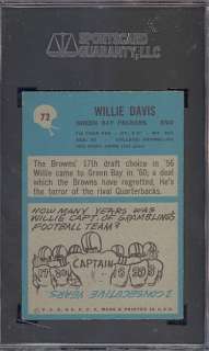 1964 Philadelphia #72 Willie Davis Rookie HOF SGC 84  