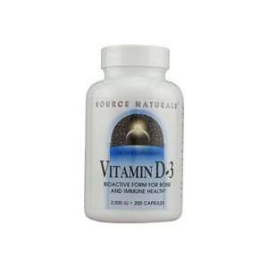  Source Naturals   Vitamin D 3, 2000, 200 capsules Health 