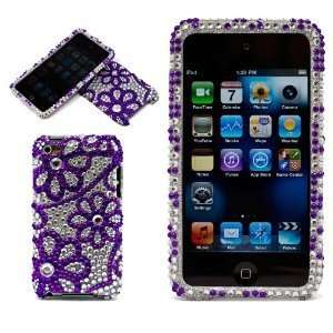  Apple iPod Touch 4 4G Purple Silver Flower Full Diamond 