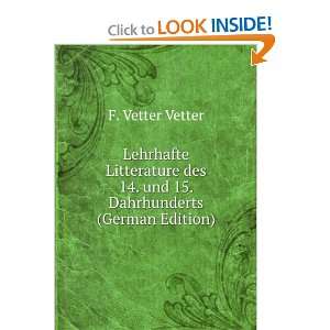   Dahrhunderts (German Edition) (9785874012182) F. Vetter Vetter Books