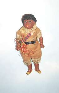 Antique German Composition American Indian Doll  