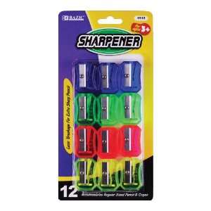  BAZIC Transparent Square Pencil Sharpener, 12 Per Pack 