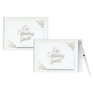  White Wedding Guest Book   With Pen 