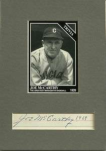 JOE MCCARTHY AUTOGRAPHED 3X5 MATTED WITH CONLON PSA DNA  