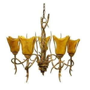   fixture bronze finish blown amber glass Shant Coll