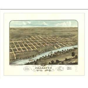  Historic Shakopee, Minnesota, c. 1869 (M) Panoramic Map 