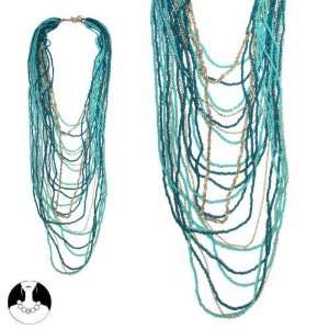  sg paris women necklace necklace48/94 cm+ext 21 rows blue 