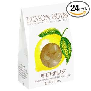 Butterfields Candy, Lemon Buds, 3 Ounce Boxes (Pack of 24)  
