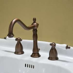 Victorian Gooseneck Lavatory Faucet with Porcelain Lever 
